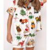 Christmas Funny Dogs Satin Pajama Set For Women 2