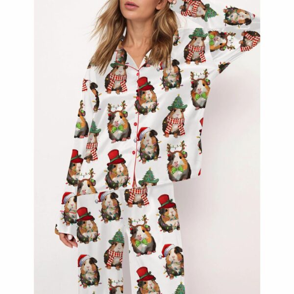 Christmas Guinea Pig Satin Pajama Set For Women 3