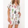 Christmas Movies Satin Pajama Set For Women 1