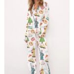 Christmas New York Satin Pajama Set For Women