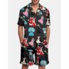 Christmas Print Satin Pajama Set For Men 1