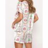 Christmas Wreath Nutcracker Satin Pajama Set For Women 2