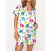 Colorful Pickleball Satin Pajama Set For Women 1