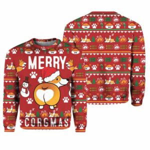 Corgi Merry Corgmas Ugly Christmas Sweater 1 1