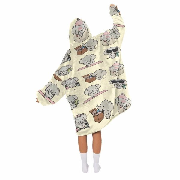 Cute Elephants Blanket Hoodie 2