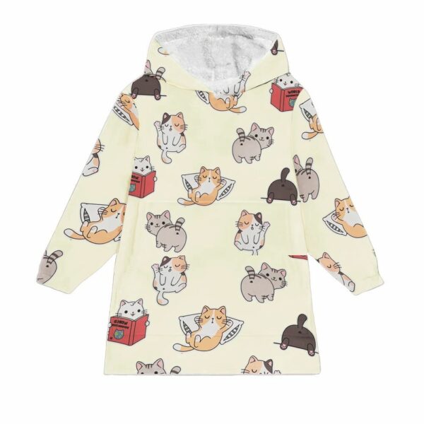 Cute Funny Cat Blanket Hoodie 1