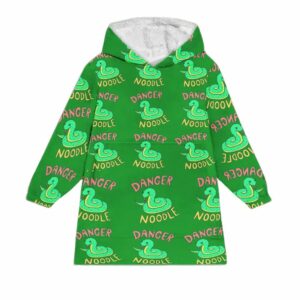 Cute Green Snake Blanket Hoodie 1