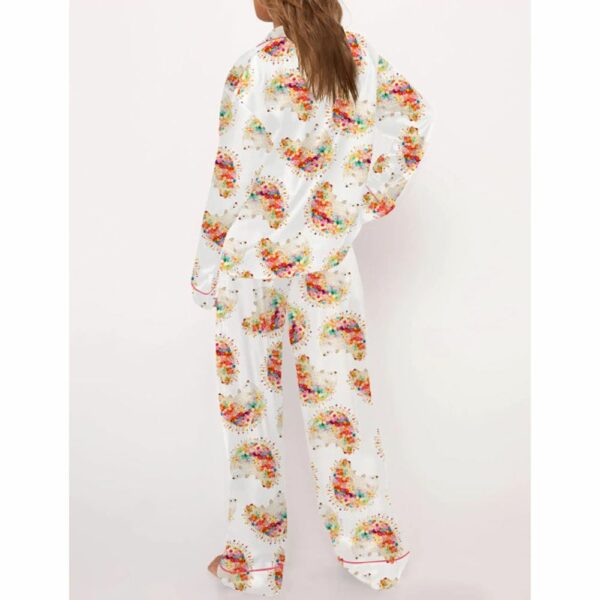 Cute Hedgehog Satin Pajama Set For Women 3