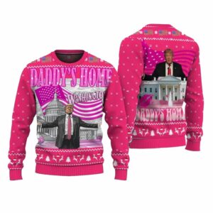 Daddy's Home White House Trump Won 2024 Ugly Christmas Sweater 1 1