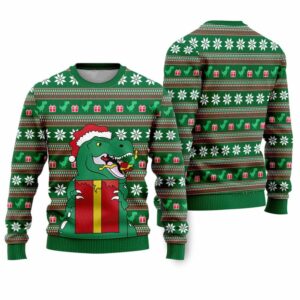 Dinasour Santa Ugly Christmas Sweater 1 1