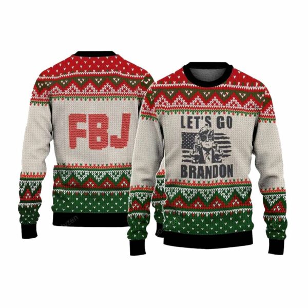 FJB Let's Go Brandon Trump Funny Ugly Christmas Sweater 1 1