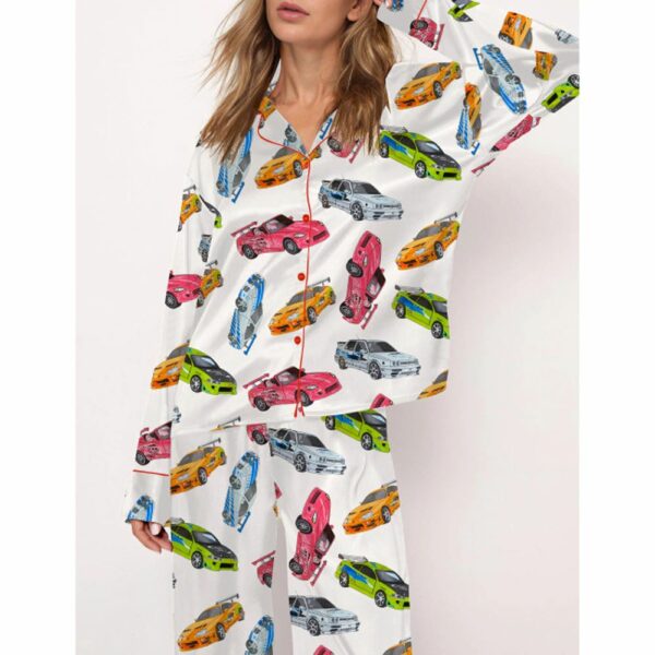 Fast And Furious Cars Satin Pajama Set For Women 3