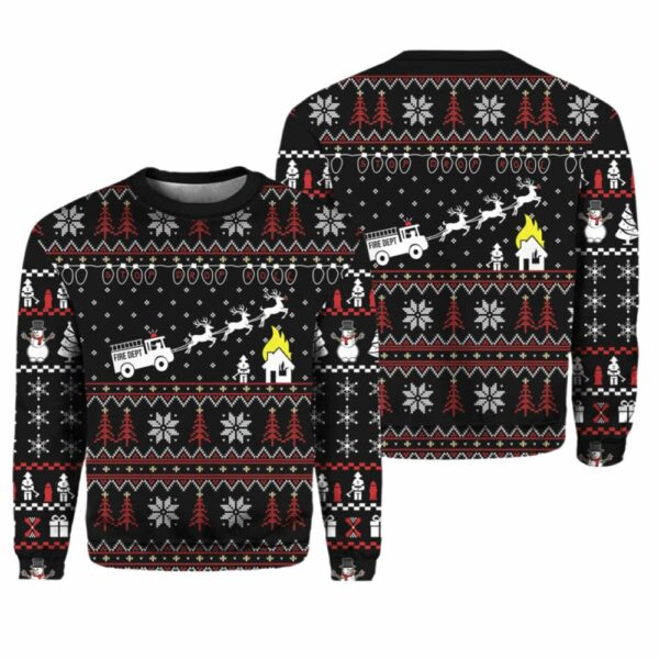 Firefighter FIRE DEPT Ugly Christmas Sweater 1 1