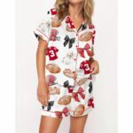 Football Satin Pajama Set For Women