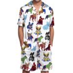 French Bulldog Superhero Men's Satin Pajama Set
