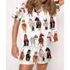 Funny Horse Christmas Satin Pajama Set For Women 2