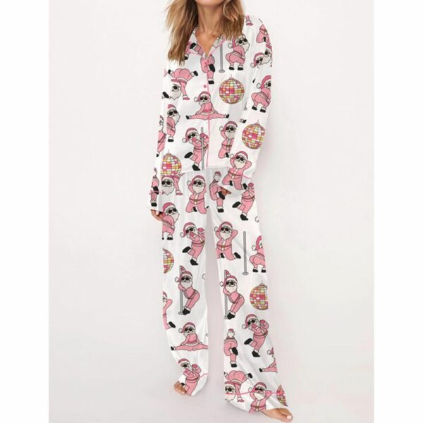 Funny Santa Satin Pajama Set For Women 3