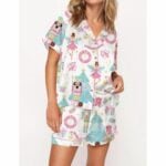 Girly Christmas Nutcracker Ballet Satin Pajama Set For Women