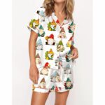 Gnome Satin Pajama Set For Women
