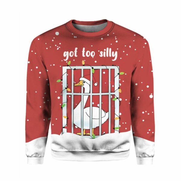 Goose Got Too Silly Ugly Christmas Sweater 1