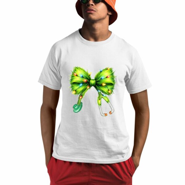 Green Monster Bow Stethoscope Nurse Shirt 0 1