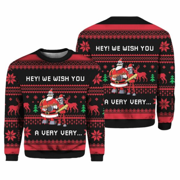 Hey We Wish You a Futurama Ugly Christmas Sweater 0