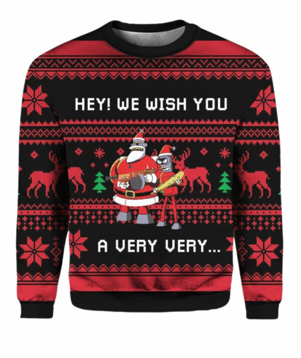 Hey We Wish You a Futurama Ugly Christmas Sweater 2