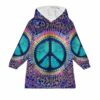 Hippie Peace Sign Blanket Hoodie 1