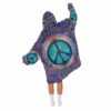 Hippie Peace Sign Blanket Hoodie 2