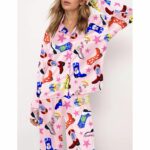 Howdy Holidays Cowboy Boot Satin Pajama Set For Women