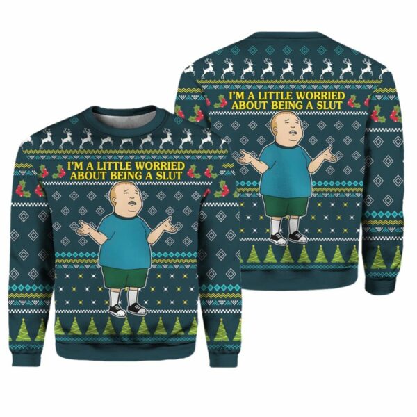 I'm a Little Worried King Of The Hill Ugly Christmas Sweater 1 1