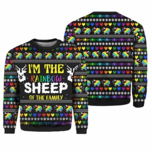 I Am The Rainbow Sheep Of Family Ugly Christmas Sweater 1 1