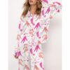 Ice Hockey Girl Satin Pajama Set For Women 3