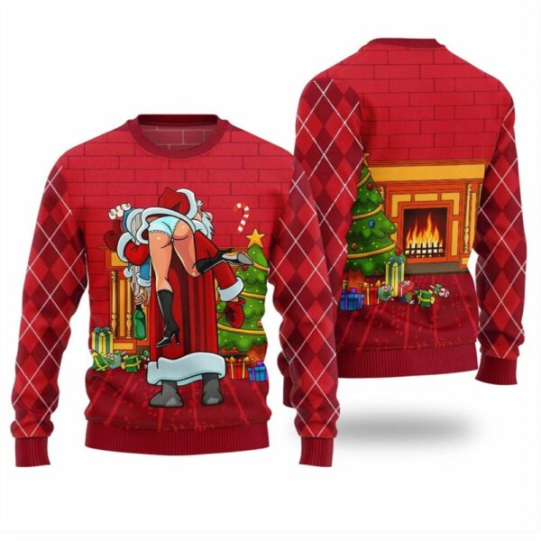 Inappropriate Santa Funny Ugly Christmas Sweater 1 2