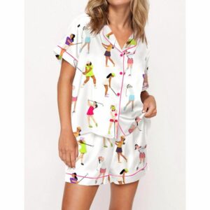 Ladies Golf Satin Pajama Set For Women 1