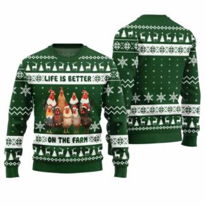 Life is Better on the Farm Chicken Christmas Sweater 1 1