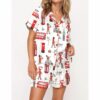 London Print Satin Pajama Set For Women 1