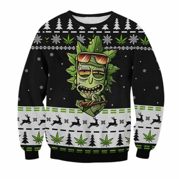 Marijuana Rick Ugly Christmas Sweater 1 2