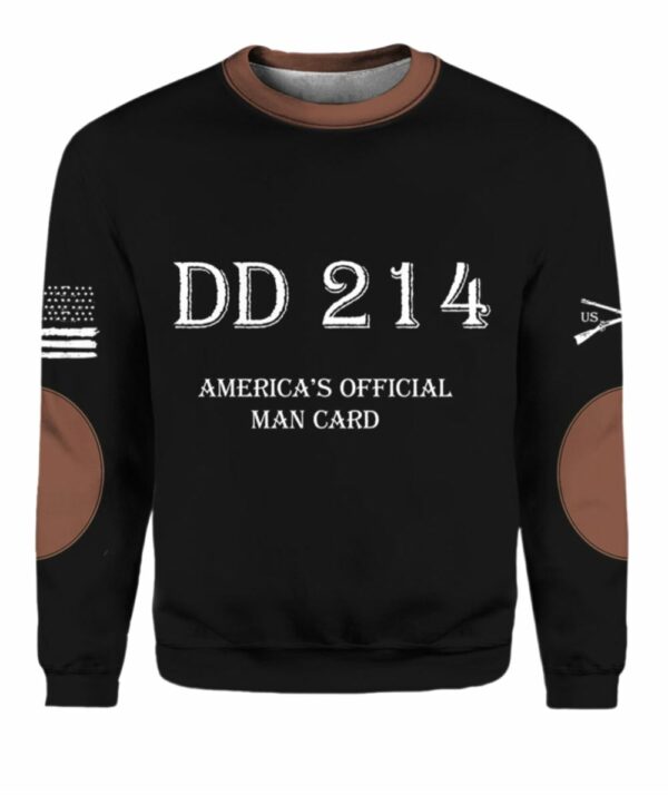 Mens DD214 Americas Official Man Card Printed Sweatshirt 2