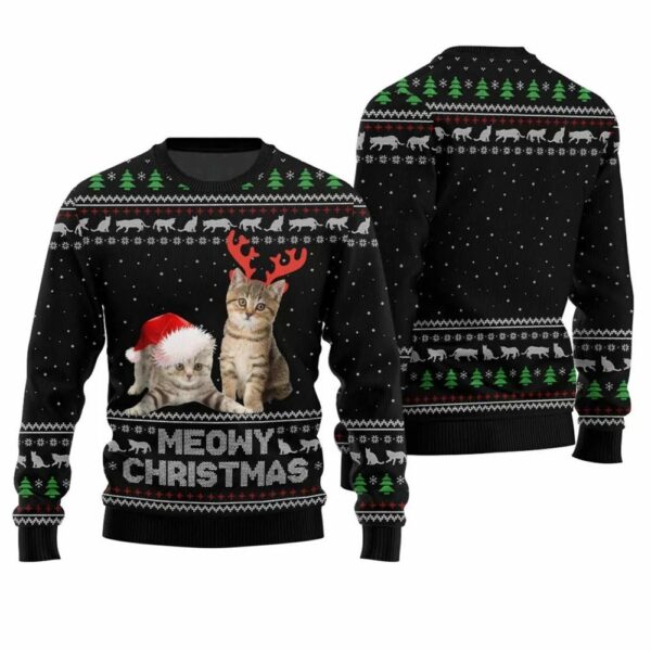 Meowy Christmas Ugly Sweater 1 1