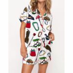 Merry Climbmas And Happy New Gear Satin Pajama Set For Women