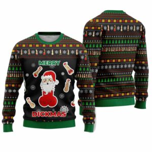 Merry Dickmas Santa Funny Ugly Christmas Sweater 1 1