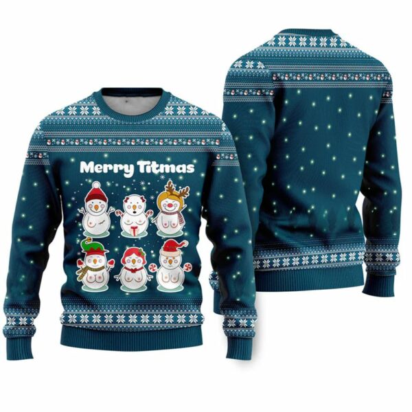 Merry Titmas Snowman Ugly Christmas Sweater 1 1