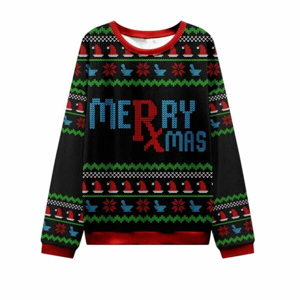 Merry Xmas Nurse Ugly Christmas Sweater 1 2