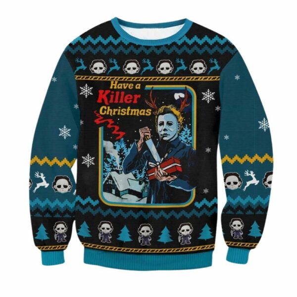 Micheal Myers Killer Christmas Ugly Sweater 1 1