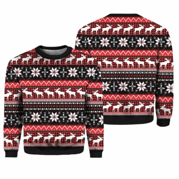 Moose Christmas Party Ugly Christmas Sweater 1 1