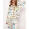 Nativity Christmas Watercolor Satin Pajama Set For Women 1