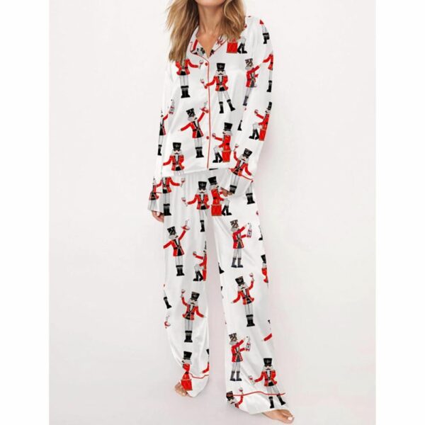 Nutcracker Cheers Satin Pajama Set For Women 2