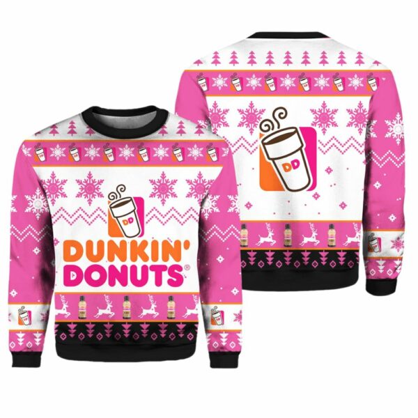 Personalized Name Dunkin Donuts Christmas Sweater 1 2