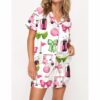 Preppy Coquette Golf Satin Pajama Set For Women 1